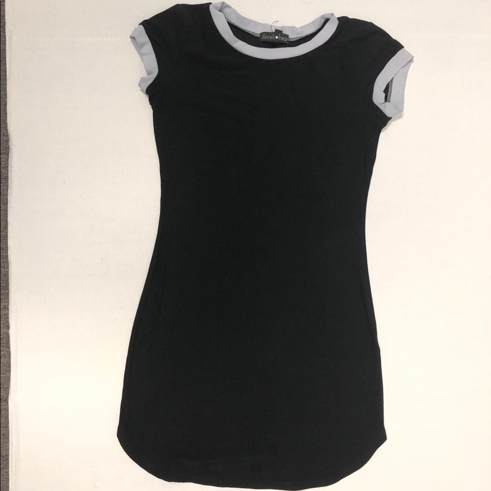Derek Heart Black Curved Hem Mini Dress